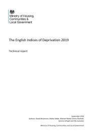 English indices of deprivation 2019 - technical report