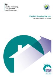 English housing survey. Technical report, 2018-19