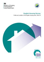 English housing survey. Profile and condition of the English housing stock, 2018-19