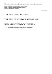 Building Act 1984. Building Regulations 2010. New Approved Document M. Volume 2: Access to and use of buildings.
