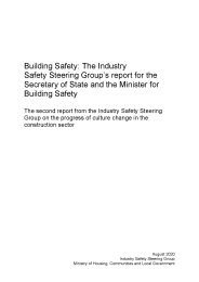 Building safety: The Industry Safety Steering Group's report for the Secretary of State and the Minister for Building Safety. The second report from the Industry Safety Steering Group on the progress of culture change in construction sector