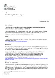 Letter to local planning authorities on amendments to the General Permitted Development Order (GPDO)