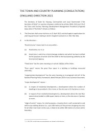 Town and Country Planning (Consultation) (England) Direction 2021