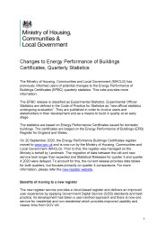 Changes to Energy performance of buildings certificates, quarterly statistics