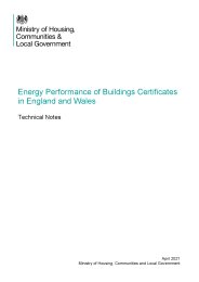 Energy performance of buildings certificates in England and Wales. Technical notes