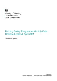 Building safety programme monthly data release England: April 2021. Technical notes