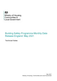 Building safety programme monthly data release England: May 2021. Technical notes