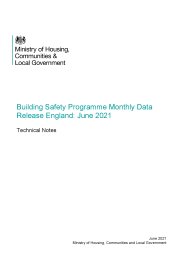 Building safety programme monthly data release England: June 2021. Technical notes