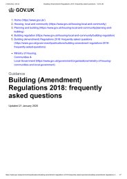 Building (amendment) regulations 2018: frequently asked questions