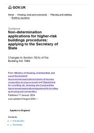 Non-determination applications for higher-risk buildings procedures: applying to the Secretary of State