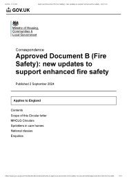 New updates to Approved Document B (Fire Safety) to support enhanced fire safety