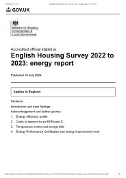 English Housing Survey 2022 to 2023: energy report