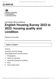 English Housing Survey 2022 to 2023: housing quality and condition