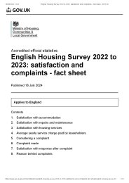 English Housing Survey 2022 to 2023: satisfaction and complaints