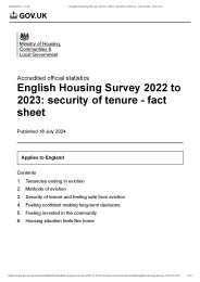 English Housing Survey 2022 to 2023: security of tenure