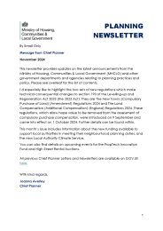 Planning newsletter