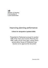 Improving planning performance. Criteria for designation (updated 2024)