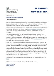 Planning newsletter