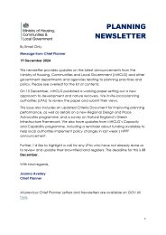 Planning newsletter