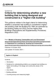 Criteria for determining whether a new building that is being designed and constructed is a "higher-risk building"