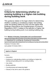 Criteria for determining whether an existing building is a higher-risk building during building work