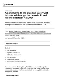 Amendments to the Building Safety Act introduced through the Leasehold and Freehold Reform Act 2024