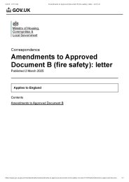 Amendments to Approved Document B