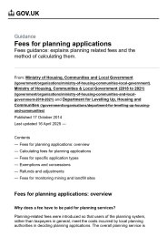 Fees for planning applications