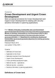 Crown development and urgent Crown development