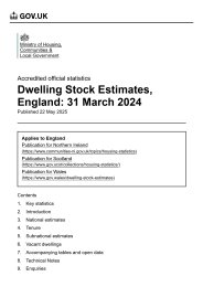 Dwelling stock estimates, England: 31 March 2024
