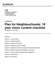Plan for neighbourhoods: 10 year vision content checklist