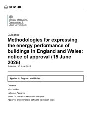 Methodologies for expressing the energy performance of buildings in England and Wales: notice of approval (15 June 2025)