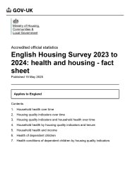 English Housing Survey 2023 to 2024: health and housing