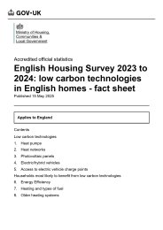 English Housing Survey 2023 to 2024: low carbon technologies in English homes