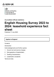 English Housing Survey 2023 to 2024: leasehold experience
