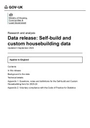 Self-build and custom housebuilding data