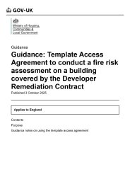 Guidance: template access agreement to conduct a fire risk assessment on a building covered by the developer remediation contract