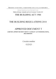 Building Act 1984. Building Regulations 2010. Approved Document T. Amends Approved Document T (Toilet accommodation), 2024 edition