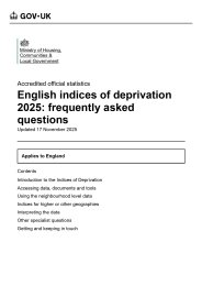 English indices of deprivation 2025: frequently asked questions