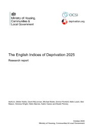 English indices of deprivation 2025 - research report