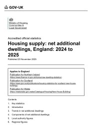 Housing supply: net additional dwellings, England: 2024 to 2025