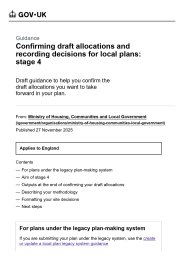 Confirming draft allocations and recording decisions for local plans: stage 4