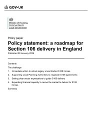 Policy statement: a roadmap for Section 106 delivery in England