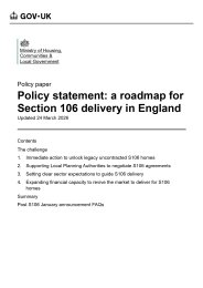 Policy statement: a roadmap for Section 106 delivery in England