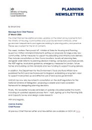 Planning newsletter