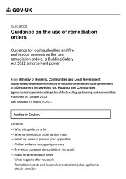 Guidance on the use of remediation orders