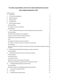 Fire safety responsibilities under the Fire Safety (Residential Evacuation Plans) (England) Regulations 2025