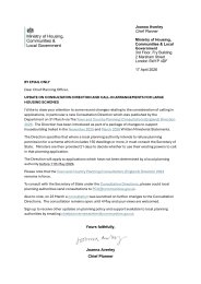 Update on consultation direction and call-in arrangements for large housing schemes