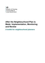 After the neighbourhood plan is made: implementation, monitoring and review. A toolkit for neighbourhood planners