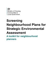 Screening neighbourhood plans for strategic environmental assessment. A toolkit for neighbourhood planners